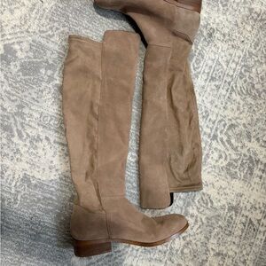 Stylish Taupe Over-the-Knee Boots